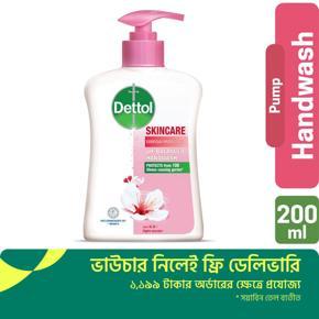 Dettol Handwash Skincare 200ml Pump, pH-Balanced Liquid Soap with Moisturizers