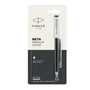 Parker Beta Premium FP CT Fountain Pen with Free one Ink Cart (Silver)t