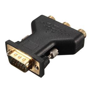 3 RCA RGB Video Female To HD15-Pin VGA Styple Component Video Jack Adapter -