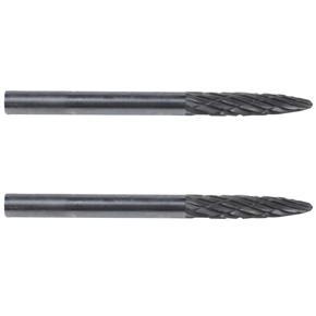 ARELENE 2X Double Conical Tungsten Carbide Burrs Cut 3mm Diameter of the Head