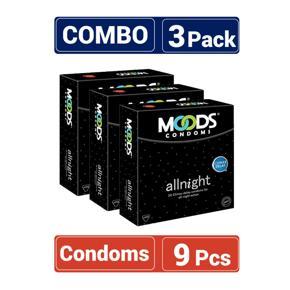 Moods - All Night Condom - Combo Pack - 3 Packs - 3x3=9pcs