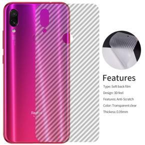 For Xiaomi Redmi 7 3D Carbon Fiber Back Sticker Protective Film-Transparent