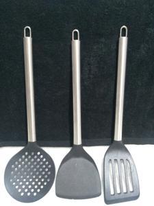 Non Stick Silicone Cooking Spoon/Spatula 3 Pieces Set - Black Color