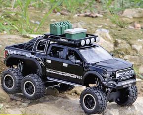 1:32 High Simulation Ford F-150 Raptor Car Model Alloy Model Sound Light Pull Back Children's Car Model For-Gift