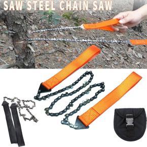 DASI Portable Hand-held Survival Stretch Chain Saw Emergency Chainsaw Hand Saw Wood Cutting Tool Use Outdoor Camping Hiking Hiking Folding Hand Zipper Saw Wood Cutting Tool