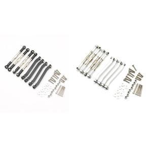16Pcs Metal Chassis Pull Rods Link Suspension Tie Rod for Mn D90 D91 D96 D99 D99S - 8Pcs Silver & 8Pcs Black