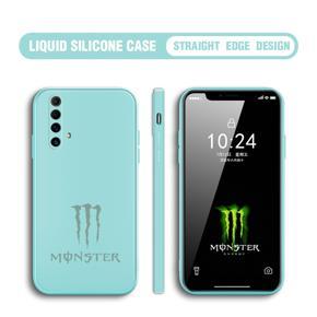 Hontinga for Realme X3 Super Zoom Case Fashion Monster Energy Silicone Square Edge Phone Cases Full Cover Camera Shockproof Protection Rubber Case