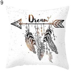 Multi-color Feathers Pattern Square Pillow Case Cushion Cover Home Sofa Decor