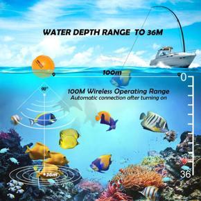 Portable Fish Finder Fishfinder with Wireless Sonar Sensor Fish Depth Finder Alarm for Lake River Sea Fishing