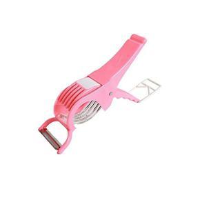 (2-In-1) Multipurpose Cutter With Peeler For Vegetable And Fruits Vegetable & Fruit Chopper - 1 Piece Pink Color
