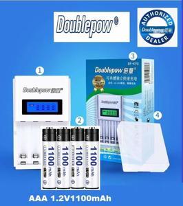 Doublepow 4 slots DP-K98 Intelligent Rapid LCD Charger with 4pcs DP-1.2V AAA 1100mA Ni-MH Rechargeable Batteries