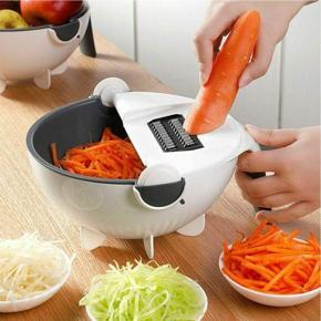 Multi Functional Vegetable Cutter with Drain Basket Multifunction Magic Rotate Portable Slicer Chopper Grater Shredder Kitchen Tool (6 in 1)