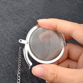 Stainless Steel Wire Mesh Spherical Tea Strainer Chain and Hook