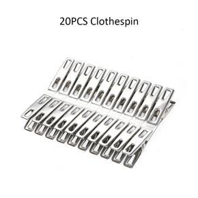 20 Pcs Clothespins Stainless Steel Clothes Clips Metal Sealing Clip
