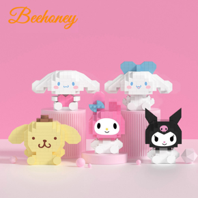 Beehoney Anime Building Blocks Kuromi Cinnamon Micro Particle Assembled Building Blocks Ornament For Gifts