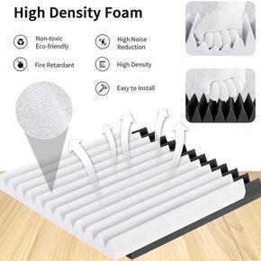 12Pcs Acoustic Foam,Sound Insulation Foam Panels,Studio Foam Wedges,Sound-Absorbing Board for Studio Ceiling,2.5X30X30cm