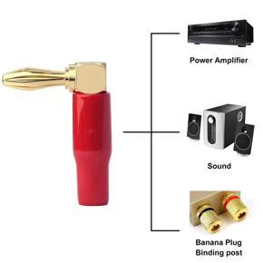 Set of 8 Gold Plated 90 degree Right Angle Banana Plugs for Loudspeaker