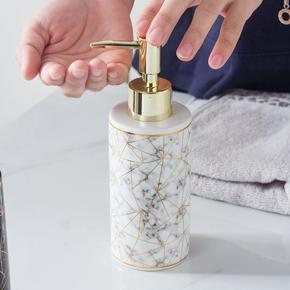 Soap Dispenser Marble Lotion Liquid Makeup Body Wash Home Pump Bottle White