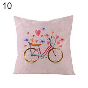 Flower Bike Balloon Print Linen Soft Throw Pillow Case Cushion Cover Sofa Decor