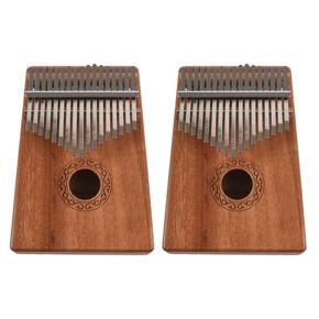 ARELENE 2X 17 Keys Kalimba Thumb Piano Finger Piano Musical Toys with Tune-Hammer and Music Book