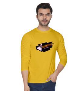 Badminton Yellow 10  long Sleeve T-Shirt For Men