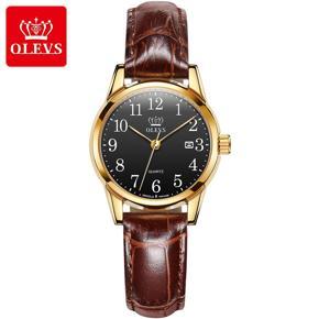 OLEVS Fashion Women For Watch Simple Waterproof Date Student Sports Watch Leather Strap Quartz Ladies Watch - 5566