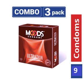 Moods - Ultra Thin Condom - Combo Pack - 3 Packs - 3x3=9pcs