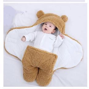 (1pcs) Cute Newborn Baby Boys Girls Blankets Plush Swaddle Wrap Ultra-Soft Fluffy Fleece Sleeping Bag (Cotton Soft Bedding Set)