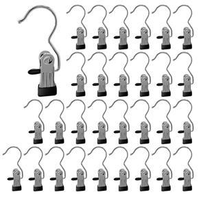 30Pcs Laundry Hooks Boot Clips,Portable Hanging Pins, Stainless Steel Heavyduty Closet Organizer Hangers, Travel Hangers