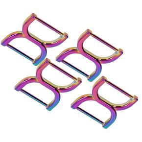 Himeng La 4Pcs Double D Rings 25mm Durable Strong Easy Use Sufficient Quantity Adjustable Buckle for Purse