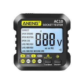 ANENG AC10 Digital Socket Tester Household Plug Detector Polarity Phase Check Voltmeter Multi-function Electroscope (EU Plug)