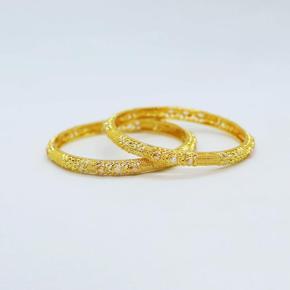 Gold Plated Stone 2pcs Bangles For Women.