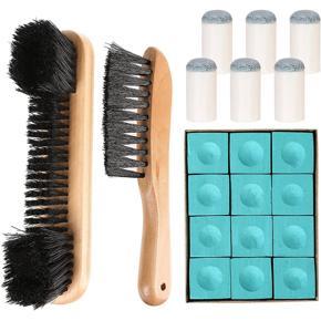 ARELENE 1 Set Billiards Pool Table and Rail Brush Replacements Snooker Table Wooden Cleaning Brush Kit Accessories