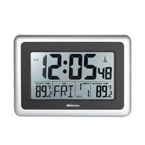 KKMOON Temperature Meter Indoor and Outdoor Thermometer Alarm Clock Weather Forecast Station Temperature Monitor with American WWVB Signal Automatic Calibration