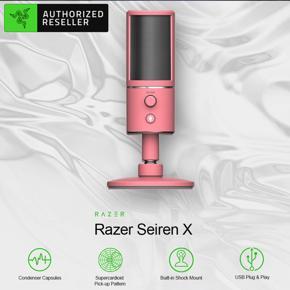 Razer Seiren X USB Streaming Microphone Built-in Shock Mount Supercardiod Pick-Up Pattern 25mm Condenser Capsules USB Plug & Play Black