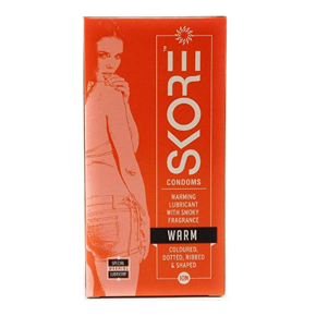 Skore WARM Lubricant With Smoky Pleasure Condoms -10pcs