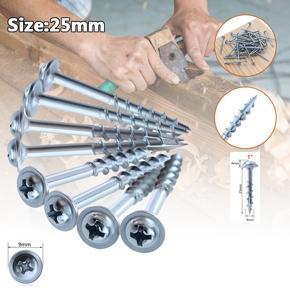 DASI 100PCS/set Stainless Steel Phillips Screw High Strength Oblique Hole Self-Tapping Screws for Pocket Hole Jig Woodworking Tool