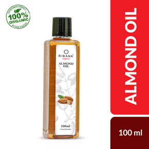RiBANA Organic Sweet Almond Oil for Hair and Skin - 100 ml