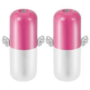 2PCS Portable Air Purifier PM2.5 Personal Air Purifier Neck Hanging USB Air Purifier Air Cleaner Air Purifier - White & Pink