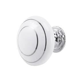 XHHDQES 2 x Ceramic Door/Wardrobe/Cabinet/Cupboard Knob Handle Drawer White