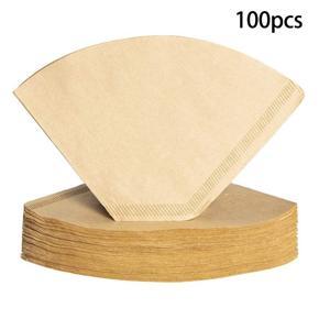 100Pcs Coffee Filters Disposable Cone Paper Coffee Filter Natural Unbleacd Filter 4-6 Cup for Pour Over Coffee Makers