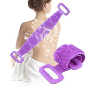 Silicone Back Scrubber Soft Loofah Bath Towel Bath Belt Body Exfoliating Massage For Shower Body Cleaning Bathroom Shower Strap