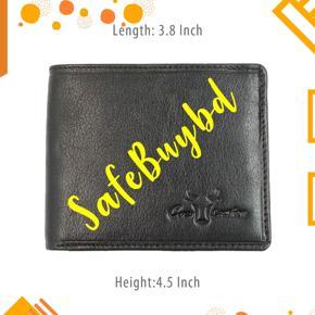 Stylish Thin Pure Leather Money Bag Wallet For Men - Black