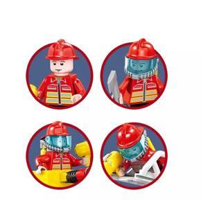 City Fire 4 Style KAZI City Fire Building Blocks Legoing Compatible Rescue Ladder Fire Truck Children Diy Educational Toy Gifts (126+pcs)