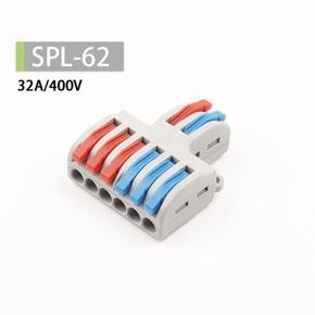 DASI 5PCS SPL-42/62 Mini Fast Wire Connector 2 In 4/6 Out Electrical Cable Connector Wire Clamp Connector Cable Spring Lever Connector