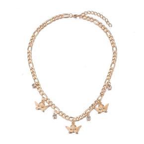Cute angel butterfly rhinestone necklace female creative fashion clavicle chain