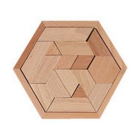 Irregular Wooden Blocks Toys Hexagon Three Dimensional Blocks Jigsaw Puzzles Parent-child Toys