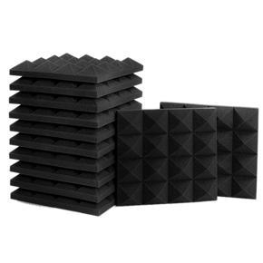 12 Pcs Acoustic Foam Panel, Sound Insulation Treatment Studio Wall Liner Sound-Absorbing Fireproof Pyramid Wall Panel