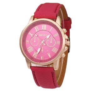 Fashion Women Faux Leather Roman Numerals Decorative Dials Quartz Wrist Watch