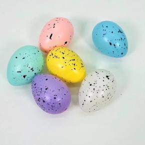 XHHDQES Colorful Spotted Easter Eggs 6-Pack Carton Decorative Clear Plastic Packaging